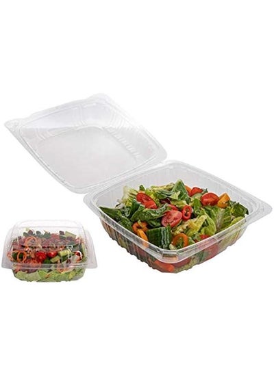 Buy Pack of 25 Plastic Clamshell To-Go Containers, 8x8x3 3/8 Hinged Food Container in Saudi Arabia