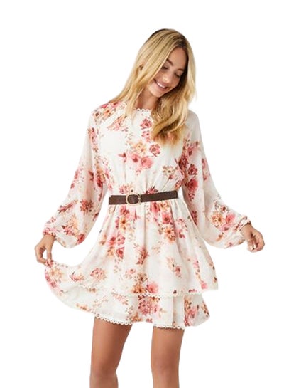 Buy Belted Floral Print Mini Dress in Egypt