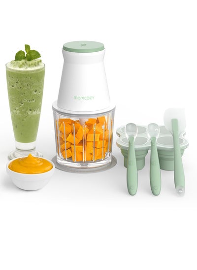 اشتري Baby Food Maker, Baby Food Processor Gift Set for Baby Food, Meat, Vegetable, Fruit, Baby Food Blender with Baby Food Containers, Food Freezer Tray, Silicone Spoons,US plug في السعودية