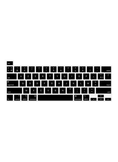 Buy French AZERTY Language Silicone Keyboard Cover Skin Protector Compatible with 2019 Newest MacBook Pro 16 inch with Retina Display Model A2141 (Black) in UAE