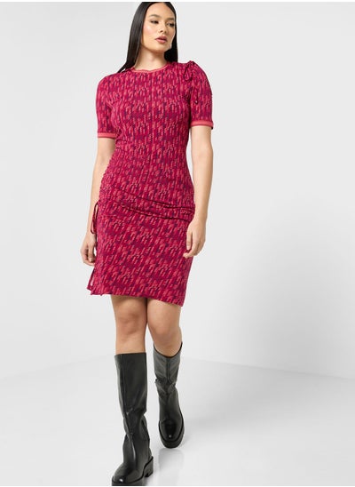 Buy Ruched Printed Dress in UAE