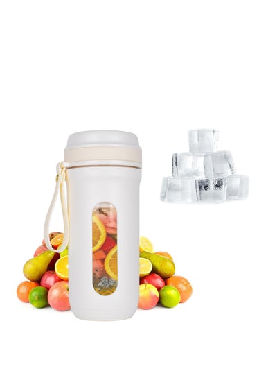 Buy Portable Electric Juicer Blender Cup,Mini Juice Mixer,Smoothie Blender,Sports Bottle 350ml，10 Stainless Steel Blades in UAE