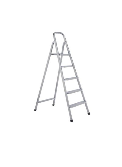 Buy Robustline Heavy Duty Steel Ladder, Ultra Stable Folding Ladder. (5 Step, Silver) in UAE