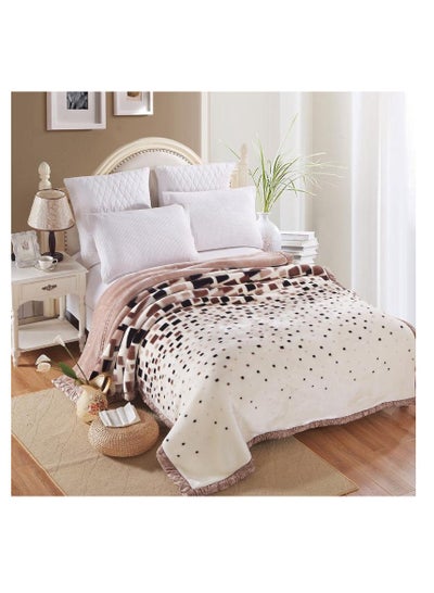 Buy Double Layer Thick Blanket for Single Double Bed Soft Warm Bed Sheet Coral Fleece Home Bed Cover Winter Blanket in UAE