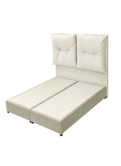 Buy Zozo | Velvet Bed Frame - Beige in Saudi Arabia