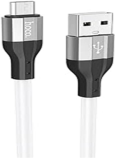 اشتري Hoco x72 - creator silicon charging and data transmittion cable (1m - 2.4a), usb-a to micro-usb plug compatible with samsung huawei xiaomi oppo - white في مصر