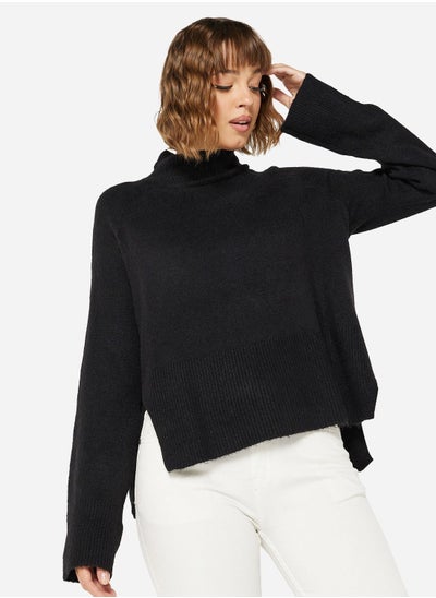 اشتري Relaxed High Neck Knit Pullover في السعودية