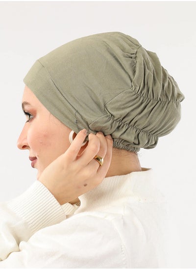 Buy Cotton Elastic Bonnet Light Green For Women in Egypt