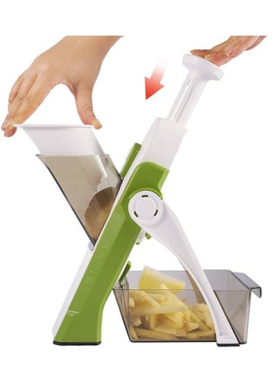 اشتري Vegetable Cutter Mandoline Slicer,Once For All.Food Chopper,Dicer Fruit,French Fry Julinner في الامارات