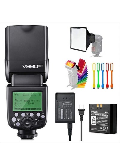 اشتري Godox V860II-S High-Speed Sync GN60 1/8000 2.4G TTL Li-ion Battery Camera Flash Speedlite Light Compatible for Sony Camera & USB LED في الامارات