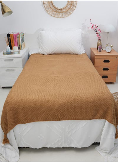 Buy Knitted Tassel Blanket 130X170Cm in Saudi Arabia