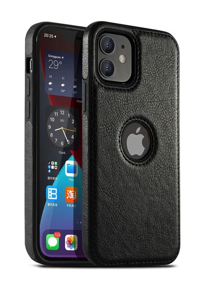 Buy iPhone 11 Case Luxury Vintage Premium Leather Back Cover Soft Protective Mobile Phone Case for iPhone 11 6.1" Black in Saudi Arabia