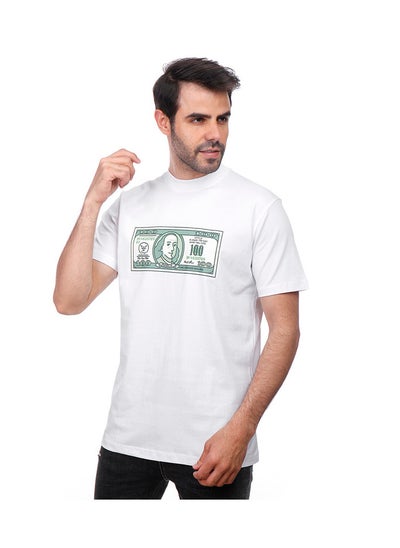 Buy Coup - Dollar Print T-Shirt with Short Sleeves in Saudi Arabia