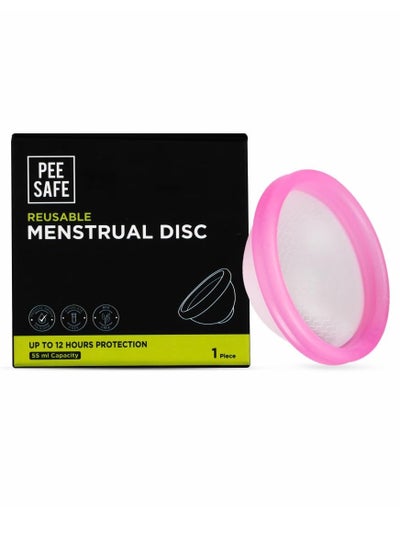 Buy Pee Safe Reusable Menstrual Disc | 1 Reusable Menstrual Disc + 1 Spandex Storage Pouch | Capacity of 55 ml | Made of Medical Grade Silicone in UAE