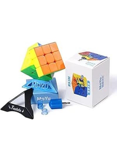 اشتري Magic Cube, Moyu RS3M 2021 3x3 Speed Cube Maglev Version Magnetic Speed Cube Puzzle Throws Brain Sports Tasks for Children Adults Boys Girls Gifts في مصر