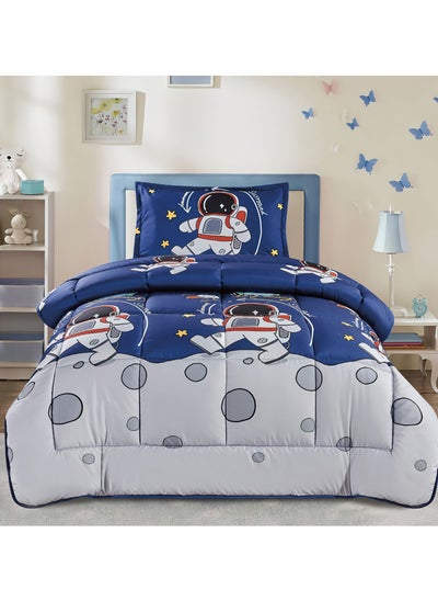 Buy 3-Piece kids Medium Filling Comforter set Reversible Bed Set Single Size 160x210 cm for Boys & Girls in Saudi Arabia