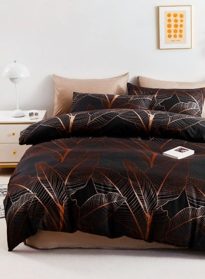 Buy King size duvet cover set, ombre leaf design. in UAE