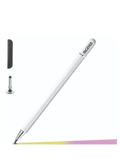 اشتري FACE HUB Passive Stylus Pen For Touch Screens, Compatible For  Android ,ISO Devices, iPad ,iPhone, Samsung Phones And Tablets, For Drawing And Handwriting. (white &Pen cover) في الامارات