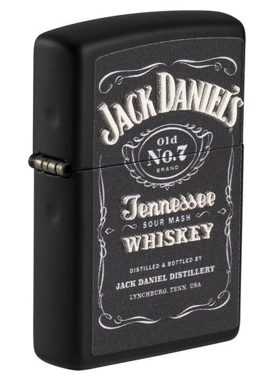 Buy Zippo 49281 218 Jack Daniel's Texture Print Black Matte Windproof Lighter in UAE