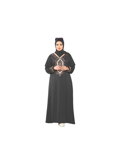 Buy Abaya materia Fayazunl, separate veil and belt, one size, fits 110 kilos for women in Egypt