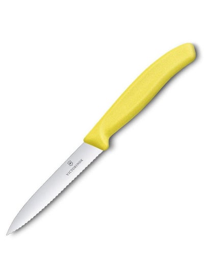 Buy Victorinox Swiss Classic Paring 4" Serrated Spear Point Blade 5/8" Width at Handle Yellow in Saudi Arabia