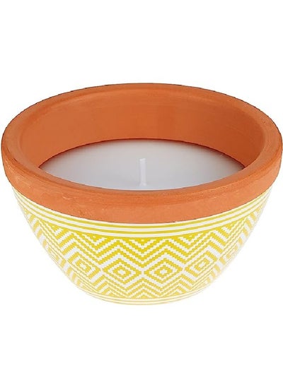 Buy Wax Works Citronella Candle Bowl Printed 15cm in UAE