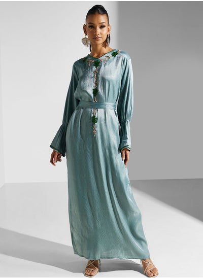 اشتري Embellished Belted Jalabiya في السعودية