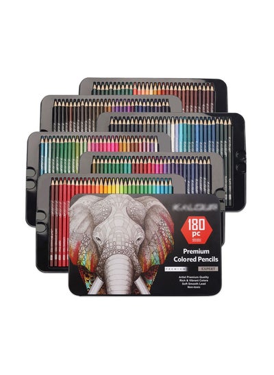 Buy 180 Piece Art Supplies Wooden Painted Pencil Set Gift Box in UAE