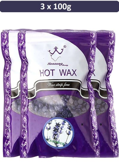 Buy Pack Of 3 Hot Wax Beans For Hair Removal, Lavender- 3 X 100g in UAE