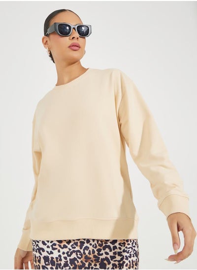 Buy Regular Fit Solid Sweatshirt in Saudi Arabia