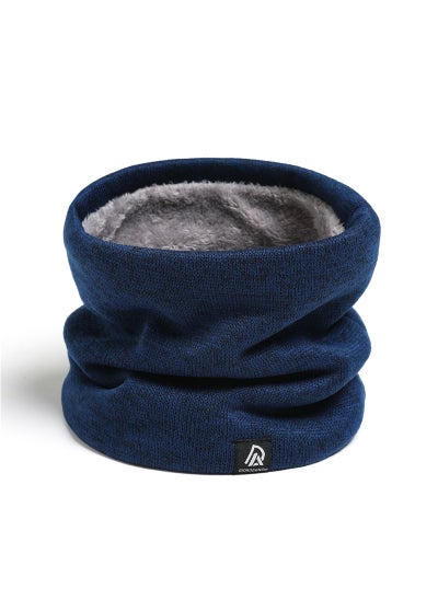 اشتري Mens Knitted Fleece Collar Winter Warm Neck ScarfWB35-10 navy blue WB35-10 navy blue في الامارات