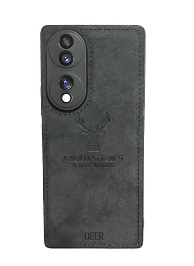 Buy ELMO3EZZ Honor 70 Digital Luxury Soft Texture Patterned TPU Cloth Case, Dirt-Resistant, Anti-Shock, Anti-Fingerprint, Full Body Protective For Honor 70 (Black) in Egypt