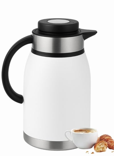 Stainless Steel Thermal Coffee Carafe, 2 Liter Tea and Coffee Dispenser  Jug, Double Walled Vacuum Insulated Thermos Teapot for Keeping Your Drink  Hot (White/Silver) price in Egypt | Noon Egypt | kanbkam