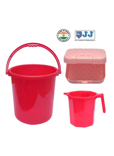 اشتري Bathroom Combo-1 Superior Bucket 21L, Mug-1500, Cherry Soap Dish في الامارات