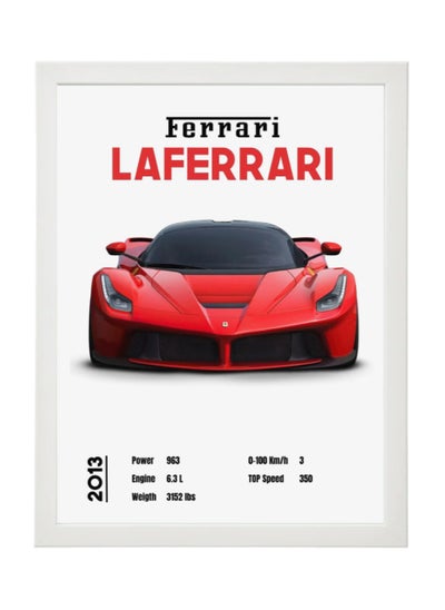 Buy Ferrari Hypebeast Luxury Car Poster with Frame 30x40cm Gift for boys in UAE