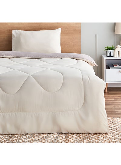 Buy Derby 2-Piece Reversible Microfibre Single Comforter Set 220 x 135 cm in Saudi Arabia