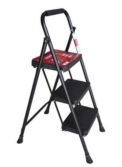 Buy 3 Step Foldable Ladder | Durable Aluminum Alloy | Lightweight & Space-Saving Design | Anti-Skid Secure Base | Equipped Tool Rack | Suits Both Home & Professional Needs in UAE