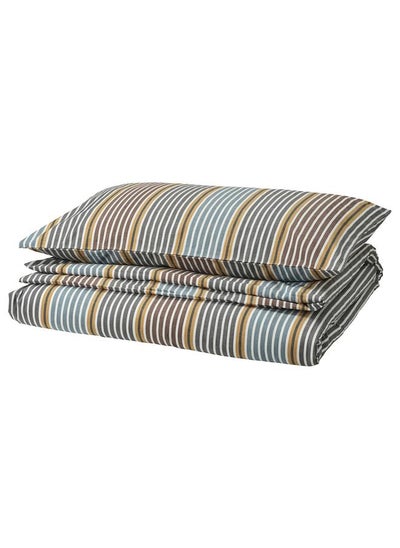 Buy Duvet Cover And Pillowcase Multicolour/Striped 150X200/50X80 Cm in Saudi Arabia