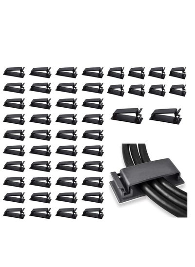 اشتري 50-Pcs Self Adhesive Cable Management Clips, Cable Organisers Wire Clips Cord Holder في السعودية