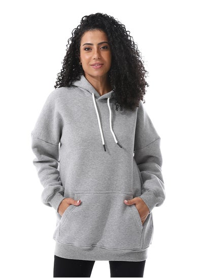 اشتري Slip On Fleeced Oversized Hoodie_Light Grey في مصر