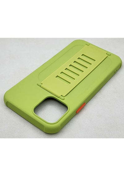 Buy IPhone 12/12 Pro Liquid Silicone TPU Case Full Protection & Hand Strap Back - Light Green in Egypt