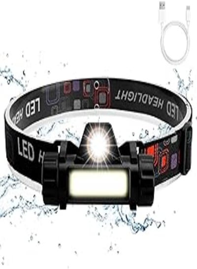 Buy Anwiner Headlamp, USB Rechargeable LED Head Lamp, IPX4 Waterproof Flashlight with Magnetic Lightweight, Adjustable Headband Headlight for Camping Cycling Running Fishing in Egypt