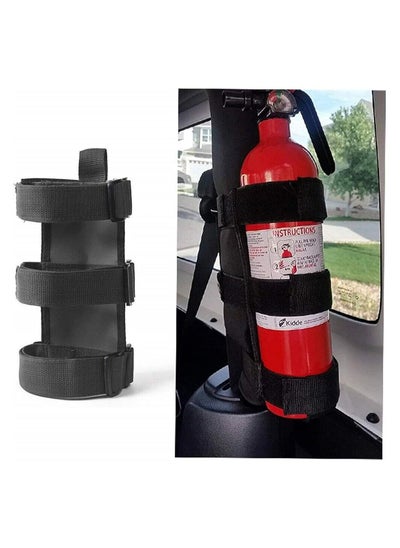 اشتري Adjustable Roll Bar Fire Extinguisher Mount Holder 3 lb for Jeep Wrangler Unlimited CJ YJ LJ TJ JK JKU JL JLU 4XE,(Black, Fire Extinguisher not included) في السعودية