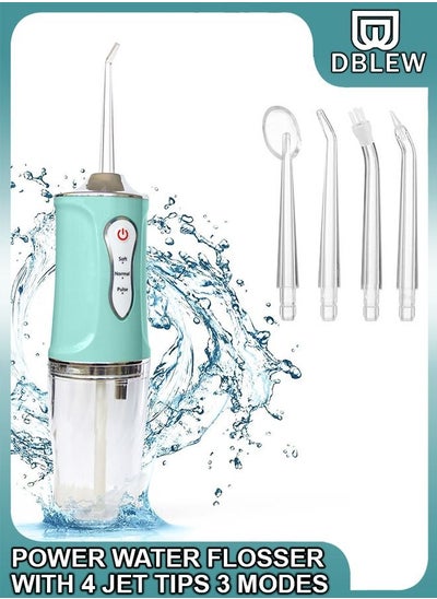 Buy 3 Modes Teeth Dental Oral Irrigator Cordless Tooth Water Flosser Waterproof Portable and Rechargeable With 4 Jet Nozzles Cleaner Picks For Home And Travel Braces in UAE