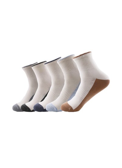 Buy Mid-Length adult Socks, Sweat-Absorbent And Breathable Sports Socks, Cotton Mid-Length Socks For All Seasons, 5 Pairs in UAE