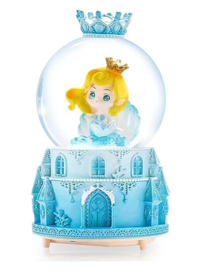 اشتري Snow Globe 3.15 Inch Automatic Snowflakes with LED Luminous Lights Music Mermaid Princess Crystal Ball Castle Table Decoration Ornament Birthday Gifts for Girls في الامارات