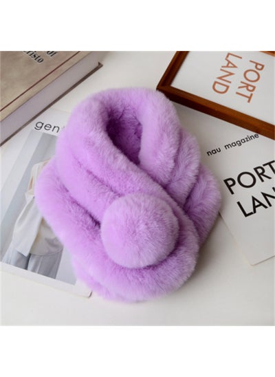 Buy Faux Rabbit Fur Scarf Warm Collar SnoodViolet Violet in UAE