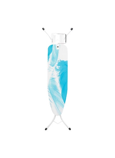 اشتري Resilient Foam Layer Feather Printed Ironing Board Blue and White 110 x 30 cm في السعودية