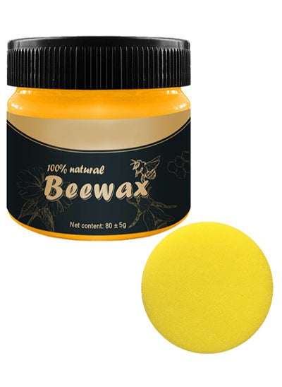 Buy Wood Seasoning Natural Beeswax Cleaner and Polish for Furniture, Floor, Tables, Cabinets with 1pcs Sponge in Saudi Arabia