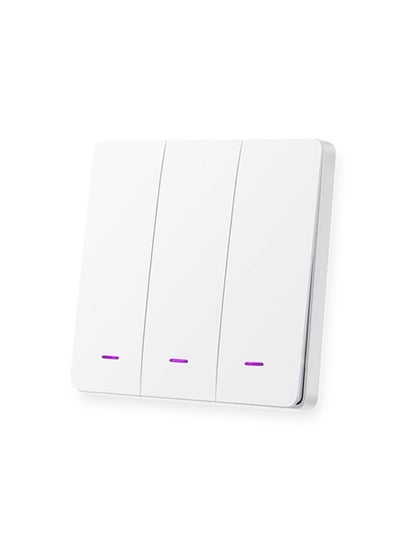 Buy UanTii Tuya WIFI Smart Switch Smart Light Wall Switch No Neutral Wire Required App and Voice Remote Control 3 Gang in UAE